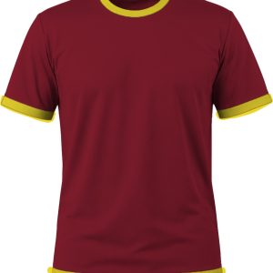 Ringer Kiddies Crew Neck T-shirt, Fitted Short Sleeve, Birdseye