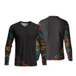 Unisex Long Sleeve V-Neck T-Shirt | Fitted Sleeves