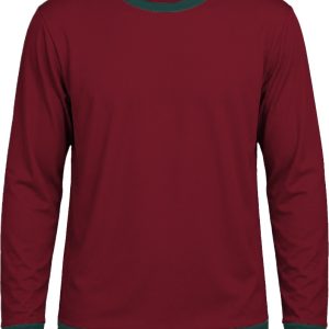Ringer Unisex Crew Neck T-shirt, Fitted Long Sleeve, Birdseye